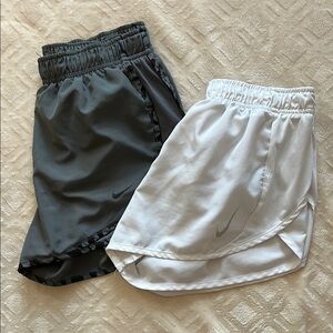 Nike Tempo Dri-fit Gray and White Athletic Shorts Set